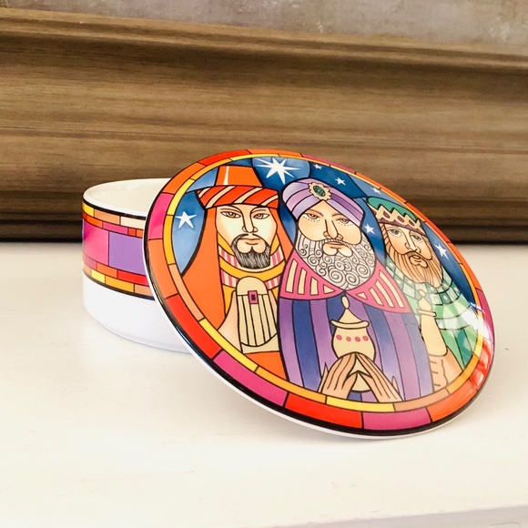 Mikasa Designer Christmas Trinket Box Three Wise Men By Dan Scannell MCM Japan - Picture 8 of 10